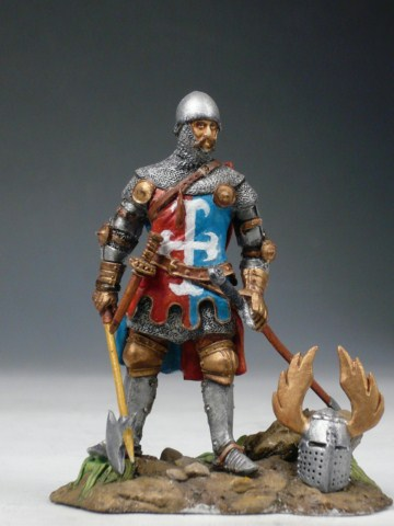 CHEVALIER MEDIEVAL HEAUME A TERRE
